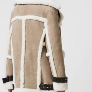 AllSaints Bronx shearling coat XS, NWT